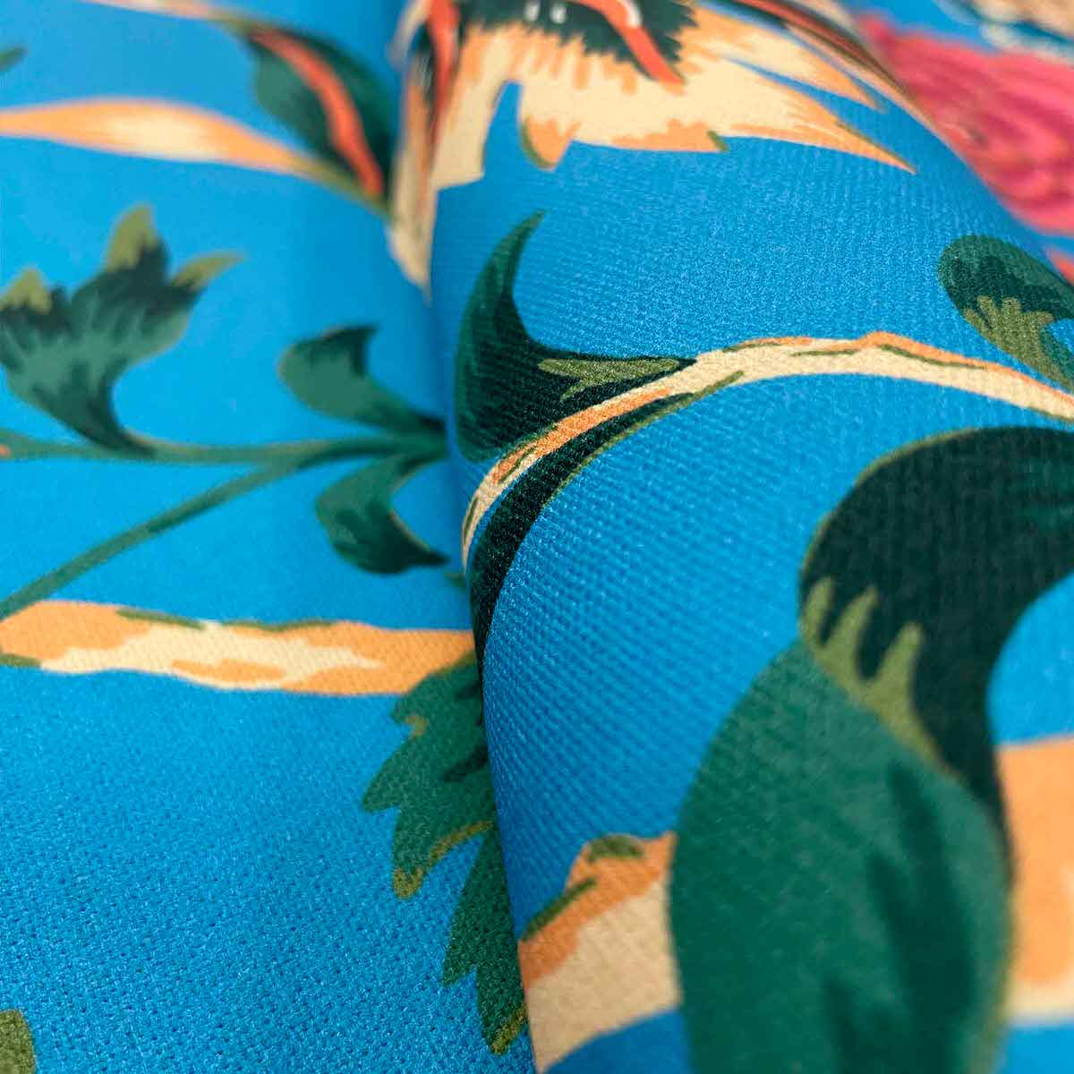 Tela de exterior de vibrantes flores impresas en algodón reciclado - Imagen 2